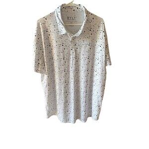 Bylt Polo Premium Poka Dot Cut Performance Mens XXL Grey Activewear Stretch